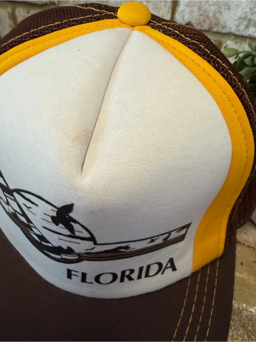 Vintage | Florida Trucker Hat - Brown, Yellow & White